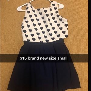 Heart blue and white midi dress